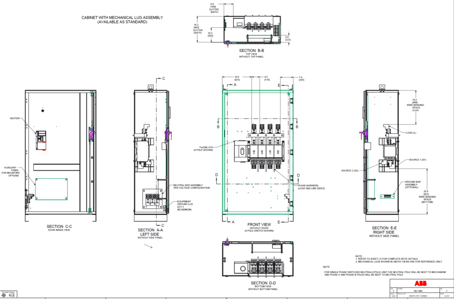  ABB 1200 Amps Zenith ZTG New Transfer Switches