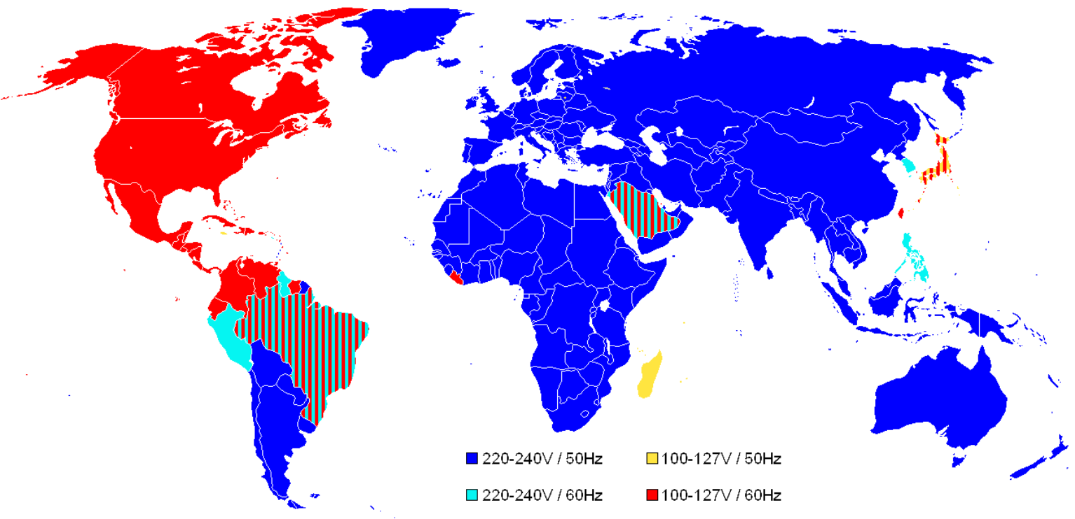 Electricity Voltage And Frequency In The Us